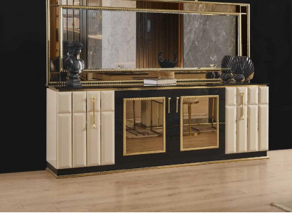 Dresser XXL Sideboard with Mirror Sideboards Wood Dressers Furniture 2-piece